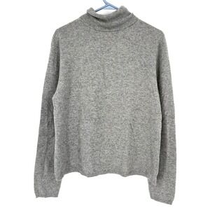 Valerie Stevens Gray 100% Cashmere Turtleneck Sweater Womens XL 2-Ply Knit